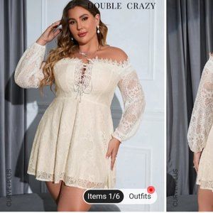 Off-shoulder lace dress